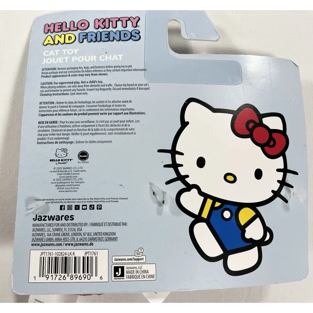 New Hello Kitty & Friends Catnip Cat Toys 2 Pack Pink Cupcake Rainbow Heart